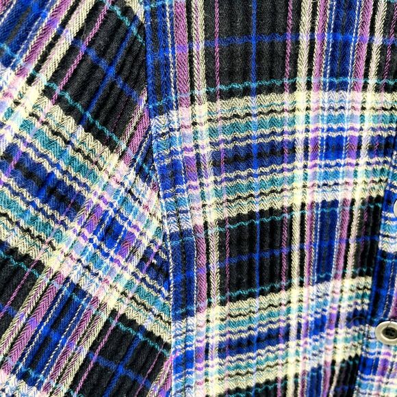 Free People Juniper Ridge Button Down Plaid Tunic Shirt, Size Small, Grunge - Picture 11 of 16